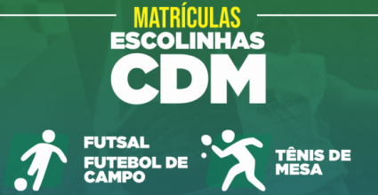 Matrículas abertas para escolinhas esportivas do CDM
